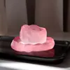Juego de té de cristal rosa esmerilado estilo japonés para pequeñas hadas, traje de estilo de moda nacional, cubierta de té para mujer, taza, juego de tazas de té para hombre