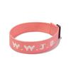 O que Jesus faria?. Pulseira com alça de pulso estampada em jacquard com letra, fita, pulseira WWJD unissex, pulseira ajustável