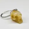 Cristal natural 1 pulgada llavero calavera colgante adornos accesorios de Halloween regalo divertido decoración oscuro