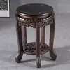 Taburete Ébano Madera Maciza Estilo Chino Taburete Redondo Pequeño Tallado Uso Doméstico Taburete Tambor Antiguo Pequeño Taburete para Cambiar Zapatos Taburete de Mesa de Comedor Soporte para Flores