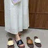 Sandalias de Mocasín Estilo Retro First Encounter para Mujer para Usar al Aire Libre con Faldas, Sandalias de Playa de Verano 2026 con Punta Abierta y una Sola Tira