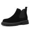 Botas para Hombre 2025 Nuevos Zapatos para Hombre Chelsea Zapatos de Trabajo Botines para Hombre Forrados de Lana Zapatos de Caña Alta Invierno Zapatos de Gamuza