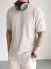 Camiseta de Manga Corta Lyocell Tencel para Hombre con Diseño Texturizado, Corte Holgado Casual, Camiseta de Punto Cuello Redondo, Capa Base