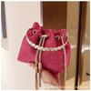 Bolso pequeño para mujer 2023 nueva moda textura cadena bolso cubo moderno bolso de hombro con incrustaciones de diamantes bolso bandolera portátil