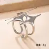 Joyería Europea y Americana de Nuevo Estilo Diseño de Nicho Anillo de Acero Inoxidable Estrella de Cuatro Puntas Prensado al Aceite Anillo de Acero de Titanio Simple Versátil Abierto