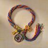 Cuerda de Mano Xizang Tejida a Mano Recurrente Cuerda de Mano Pequeña Pulsera Thangka Cuerda Thangka Dios de la Riqueza Madre Verde Zakilam
