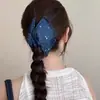 Pinza Triangular de Tela Vaquera con Lazo para Mujer 2025 Nueva Pinza para el Cabello de Alta Gama en la Parte Posterior de la Cabeza Pinza de Tiburón Retro Accesorios para el Cabello