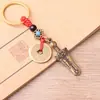 Espada de Ébano de Latão Puro Amuleto Chaveiro de Carro Pingente Moeda dos Cinco Imperadores Acessórios de Chaveiro de Corda Tecida à Mão