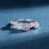 Anillo de Plata S925 Estilo Mismo de Xiaohongshu Transfronterizo con Diseño Floral, Anillo de Cuatro Garras con Moissanita Marquise de 50 Puntos para Mujer, Anillo de Compromiso
