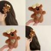 Grampo de cabelo de urso de pelúcia fofo estilo coreano, grampo de cabelo com franja de bico de pato, grampo de cabelo, chapéu de outono e inverno, alto valor de cor