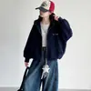 Conjunto de otoño para niña: Chaqueta con capucha elegante y moderna, chaqueta de béisbol casual estilo coreano para chicas mayores, adecuada para primavera y otoño