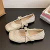 Zapatos Mary Jane Franceses para Mujer 2026 Nuevos Primavera Verano Combinan con Faldas Zapatos Pequeños de Cuero Versátiles Suaves Suela Plana Boca Baja Zapatos de una Sola Pieza