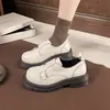 Mocasines de Cuña con Hebilla de Nicho para Mujer, Primavera, Suela Gruesa, Versátiles, Estilo Británico, Cómodos, Zapatos Pequeños de Piel, sin Cordones