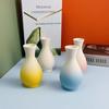 Simples cerâmica pequeno vaso arranjo de flores garrafa pura decoração de armário branco estilo chinês ins alto-olhando suporte de flores hidropônico
