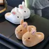 Pantuflas de Algodón para Niñas Lindas Bolas de Leche Conejito Pequeño Uso en Casa Invierno Felpa Suela Suave Cálidas Pantuflas para Bebés Padre-Hijo