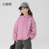 Jaqueta com Capuz Forrada de Lã Nova de Inverno para Meninas Little Fitter, Top Leve para Uso Externo para Crianças Maiores