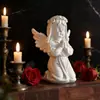 Figurillas de Personajes Transfronterizos Escultura de Chica de Resina Decoraciones Pequeñas de Escritorio Ángel Lindo Estilo Retro Europeo Soñador