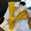 Xale Pequeno de Tricô com Nó Moda Roupa Externa Feminina Para Sala com Ar Condicionado Uso nos Ombros Acessórios para Ombro Gola Falsa Lenço Lenço