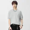 Modelo 2026 Tejido de Color Sólido Manga Corta Verano Holgado Estilo Japonés Versátil de Moda Marca Moda para Hombre a un Precio Controlado de 98, Suministro Transfronterizo