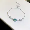 Pulsera doble capa extensible de circonita con forma geométrica de lágrima, tacto de lujo ligero y alta gama, accesorio femenino elegante y versátil