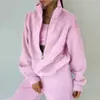 Nuevo conjunto deportivo de otoño para mujer europeo y americano, conjunto de sudadera casual de moda con forro polar grueso, venta al por mayor para comercio exterior
