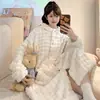 Pijama de Terciopelo Coral para Mujer, Bata de Noche con Capucha para Otoño e Invierno, Estilo Espeso y Dulce, Talla Grande 150kg Bata de Baño Ropa de Casa