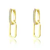 Pendientes de Aro Doble con Cadena de Oro de Venta Caliente Transfronterizos para Mujer, Lujo Ligero, Accesorios de Moda con Personalidad para el Día a Día, Fiestas y el Trabajo