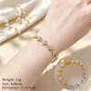 Aço Titânio CompletoDongdaemun Personalidade Temperamento Luxo Trevo de Quatro Folhas Completo com Strass Pulseira Feminina Celebridade da Internet Retrô Melhor Amiga