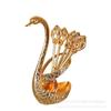 Liga Dourada Leve Luxo Cisne Pacote com 6 Garfos de Fruta Garfo de Café Fofo Garfo de Sobremesa Infantil Colher Terno Garfo de Bolo