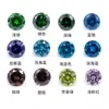 3 ~ 15 mm redondo grande caro color circón colección Wuzhou gema artificial joya anillo superficie piedra desnuda venta al por mayor