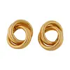 Pendientes Exagerados Geométricos Retorcidos de Aguja de Plata Europeos y Americanos Transfronterizos, Pendientes de Lujo Ligero de Gama Alta, Pendientes de Personalidad Modernos y Elegantes para Mujer