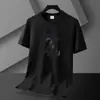Camiseta Impresa Elástica Verano Estilo Top Manga Corta Marca de Moda Hombre Calle Alta Americana Cuello Redondo Cómodo Fabricante Directo
