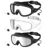 Gafas de natación para adultos con marco grande electrochapado transfronterizo personalizadas para hombres y mujeres, impermeables antivaho de alta definición con tapones para los oídos integrados