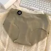 Roupa Íntima Sem Costura Outono e Inverno Feminina Cintura Média Seda de Amora 7A Virilha Antibacteriana Nova Shorts Triângulo para Menina de Yoga e Esportes