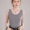 Outono/Inverno 2026 Novo Suéter Feminino de Cashmere com Gola U Sem Mangas Colete Quente Camisola de Tricô Camisola Base com Design Canelado