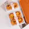 Caixa de Embalagem para Quatro Ovos Tarte, Estilo Influenciador Assando Duas Peças de Carne Desfiada, Pasta de Taro e Embalagem de Clam Leite