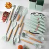 Sartén Antiadherente, Resistente a Altas Temperaturas, Silicona de Grado Alimenticio, Juego de 19 Piezas de Cuchillos de Cocina, Juego de Utensilios de Cocina de Silicona