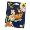 Serie del Festival de Medio Otoño: Imanes de refrigerador de aleación de zinc con la luna, Chang'e y el conejo lunar, de estilo chino, perfectos como regalo creativo para viajes y el Festival de Medio Otoño