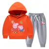 Conjunto de Suéter com Capuz Infantil Outono e Inverno Estilo Ocidental Novo para Crianças de Tamanho Médio e Grande Roupa de Inverno Grossa e Quente com Forro de Fleece