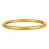 Pulseira Anel Liso Estilo Antigo para Mulheres, Pulseira Redonda de Fio Fosco Fashion e de Alta Qualidade, Joia Banada a Ouro 24K de Luxo Leve