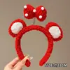 Faixa de Cabelo de Pelúcia Desenho Animado para Mulheres 20256 Nova Outono e Inverno Faixa Fofa para Lavar o Rosto, Presilha de Cabelo Antiderrapante e Segura