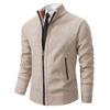 AliExpress Transfronterizo Suéter Cardigan Chaqueta de Invierno para Hombre Moda Estilo Coreano Forrado de Felpa Grosor Vertical Cuello Alto Suéter