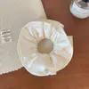 Scrunchie de Cetim Brilhante Cor Creme Quatro Camadas de Cetim Elegante Prendedor de Cabelo Estilo Coreano Elegante Coque Prendedor de Cabelo
