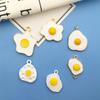 1 pingando pingente de ovo frito ovo pochê acessórios de liga diy gourmet série compacta corda de cabeça pulseira pingente