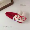 Óculos de Pelúcia Fofos da Moda Prendedor de Cabelo de Coelho Boneca Recheada com Algodão Presilha Bb Acessório de Cabelo para Coque Rabo de Cavalo para Mulheres