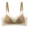 Lencería para mujer de busto pequeño, realzando y recogiendo los senos, anti-caída, con varilla y encaje, sujetador sexy ajustable para niñas, algodón