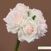 Bucet de rosas artificiales lujoso y suave al tacto, hidratante, accesorio de decoración de bodas, material para manualidades DIY, decoración navideña, manualidad de arreglo floral