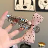 Pinza para el Cabello con Lazo de Puntos Tridimensional Súper de Hada para Mujer, Exquisita Pinza de Pato Súper Brillante de Cristal, Elegante Pinza para Recogido Desenfadado para Mujer