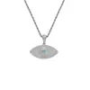 Colgante Ojo Azul Diablo Ojo Cruzado para Hombre y Mujer Regalo de Cumpleaños Colgante Pareja Superpuesto Cobre Circonita Collar