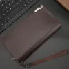 Cartera de Piel Sintética para Hombre con Múltiples Ranuras para Tarjetas Estilo Largo Casual de Gran Capacidad Bolso de Mano Multifuncional para Teléfono y Cambio